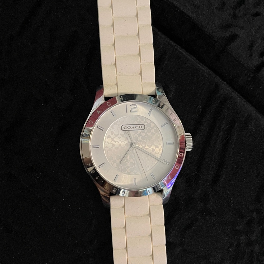 Authentic Coach Watch Stainless Steel White Band